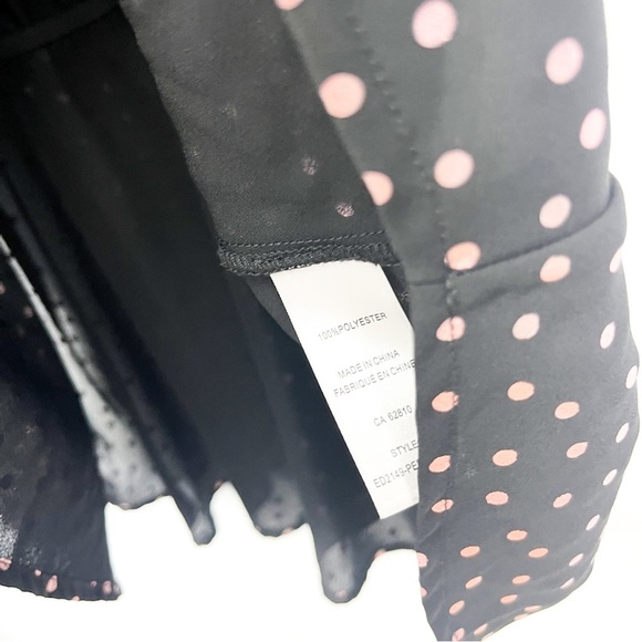 Ricki’s Black Sleeveless Blouse with Rose Gold Pink Polka Dots & High Neck - Picture 3 of 9